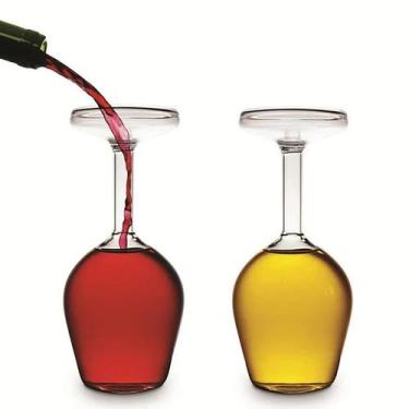 Imagem de Taça De Vinho Invertida Engraçada Para Festas E Casamentos Em Vidro Bo