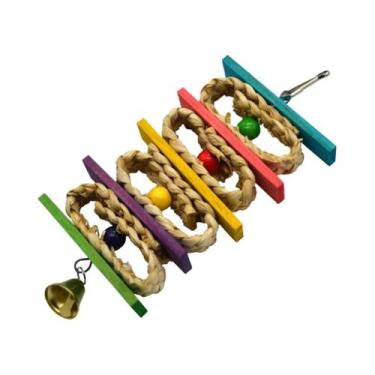 Imagem de Brinquedos De Madeira Natural Multicoloridos Para Pássaros, Brinquedos