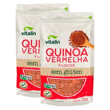 Imagem de Kit 2X: Quinoa Real Vermelha em Flocos Orgânica Sem Glúten Vitalin 120g