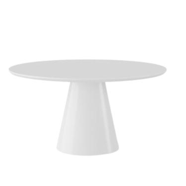 Imagem de Mesa De Jantar Cone Redonda 140 Cm Laqueada Cores Branco