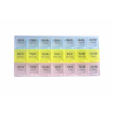 Imagem de Porta Comprimidos Semanal 21 Compartimentos | Organizador de Remédios 3x ao Dia Manhã Tarde Noite | Ideal para Vitaminas, Suplementos e Medicamentos – Storeasy