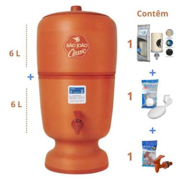Imagem de Filtro de Barro para Água São João Classic 6 Litros 1 Vela - Stéfani -