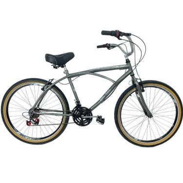 Imagem de Bicicleta Beach Caiçara 18 Marchas Aro 26 Masculina Grafite-Unissex