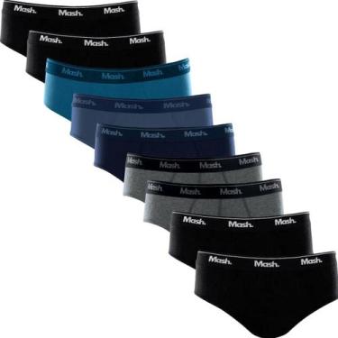 Imagem de Kit Com 9 Cuecas Mash Slip  Em Algodão Cotton Confortável , Multicor s
