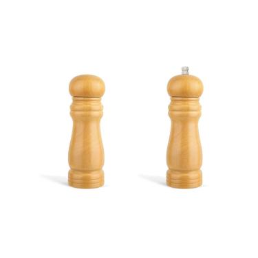 Imagem de Conjunto Moedor de Pimenta e Saleiro Euro Home 15cm Bambu Sistema Cerâmico Antibacteriano