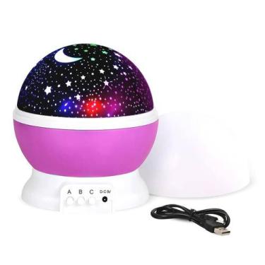 Imagem de Luminária Rosa Star Master Projetor Estrelas 360º Abajur LED Bivolt US