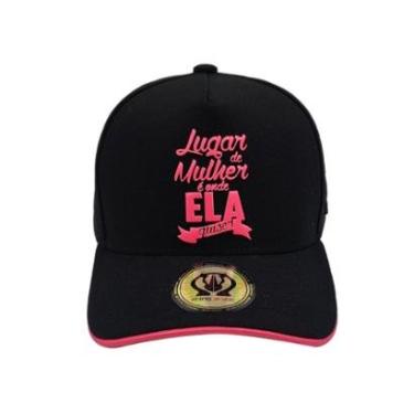 Imagem de Bone Trucker Rhino Size Feminino Preto E Pink-Feminino