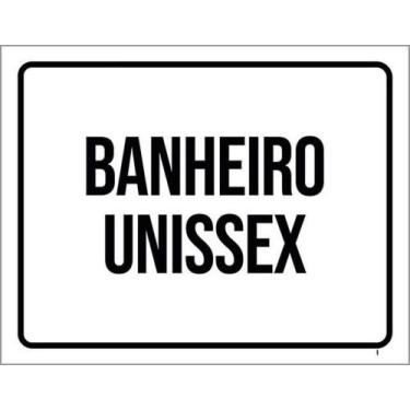 Imagem de Kit 5 Placas Sinalização - Banheiro Unissex Setor - Sinalizo