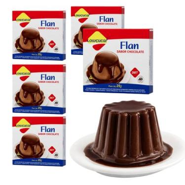Imagem de Kit Sobremesa Flan Chocolate Zero Açúcar - Lowçucar 5 Unidades 25g - L