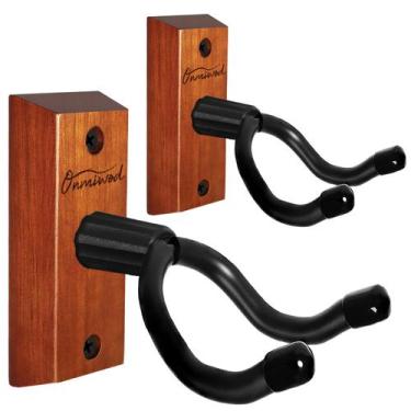 Imagem de Suporte de parede, pacote com 2 ukulele de madeira de mogno Onmiwod