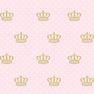 Imagem de Papel De Parede Poa Roca E Coroa Dourado Adesivo Sala Quarto - LRP