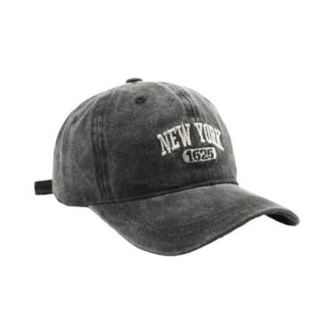 Imagem de Boné Snapback Unissex Vintage Lavado Com Bordado NEW YORK Ajustável E 