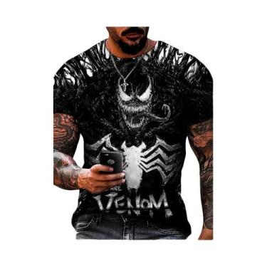 Imagem de Camiseta Masculina Impressa Em 3D Marvel Venom, Casual, Moderna, Stree