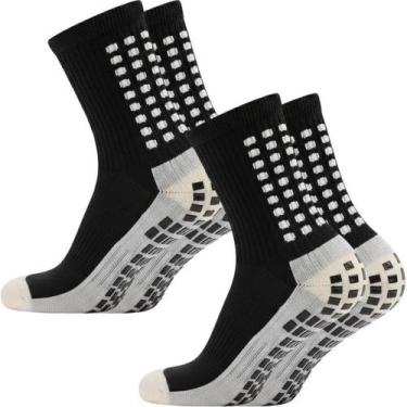 Imagem de Meia Antiderrapante Esportiva Treino Futebol - Prosocks, Preto, 2 unid