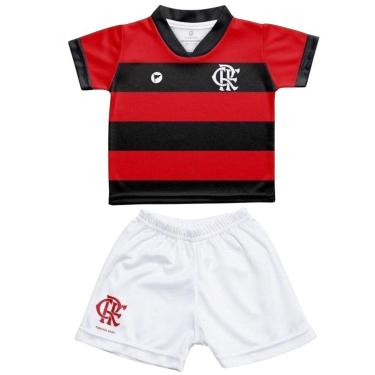 Imagem de CONJUNTO FLAMENGO SUBLIMADO COM BORDADO 031S-FLA - BRANCO/VERMELHO 0/3M-Unissex