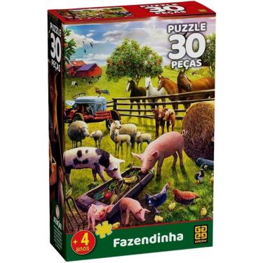 Imagem de Quebra Cabeça Puzzle Infantil 30 Fazendinha Grow