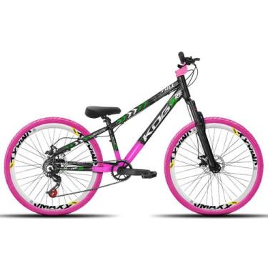 Imagem de Bicicleta aro 26 KOG Freeride, Preto Rosa e Verde 1