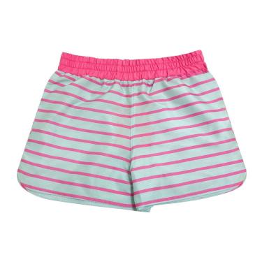 Imagem de Short Infantil Feminina Listrada Cinza e Rosa 3 Anos - Basic +