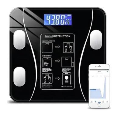 Imagem de Balança Digital Até 180kg Academia Aplicativo Bluetooth Balança Digita