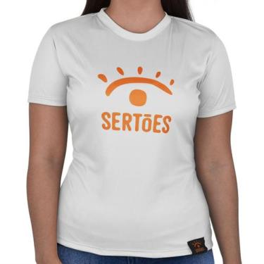 Imagem de Camisa Camiseta Manga Curta Sertões Casual Oficial Baby Look 01, Branc