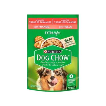 Imagem de Ração Úmida Sachê Dog Chow Purina para Cães Adultos Sabor Frango 100g,