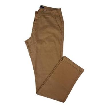 Imagem de Calça Sarja Masculina Alfaiataria com Elástico Algodão Elastano Confort SquadrãoX-Masculino