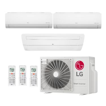 Imagem de Ar Condicionado Multi Split Inverter LG 24000 BTUs (2x7000 HW+18000 k7 1 Via) Quente/Frio Z3UW24GFB1.AWGZBR1 - 220V
