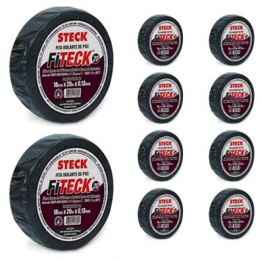 Imagem de 10 Fita Isolante Preta Steck 20 Metros 700V 0.13mm SFT1320