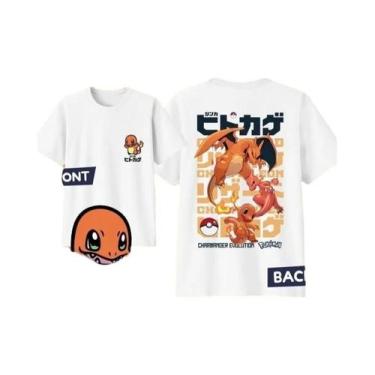Imagem de Camiseta Masculina De Algodão Pokémon Charmander Para O Verão, Estilo 