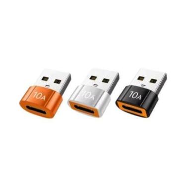 Imagem de Adaptador USB C Para USB 3.0 OTG 10A, Conversor Tipo C Para USB Para X