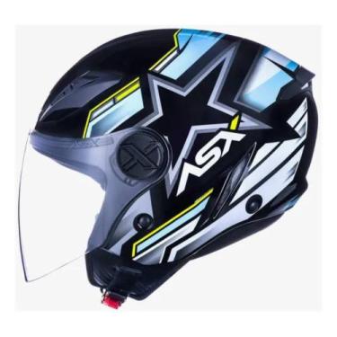 Imagem de Capacete ASX City Air Pilot Argentina Preto e Azul - Axxis, 56