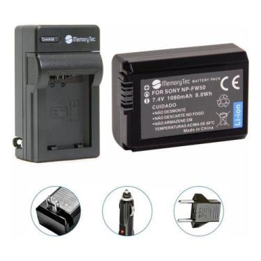 Imagem de Kit 1 Bateria NP-FW50 MemoryTec + Carregador compatível com Sony ZV-E1