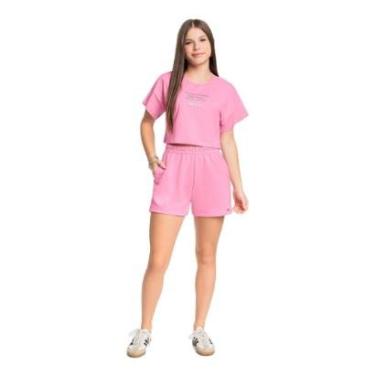 Imagem de Conjunto Blusa Short Moletom Gloss-Feminino