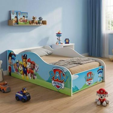 Imagem de Cama Carro Mini Infantil Patrulha Canina com Colchão D18 Modelo Carro para Quarto Infan...