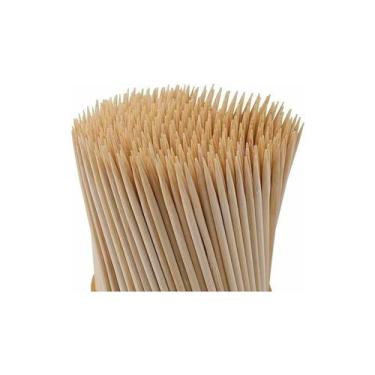 Imagem de 5000 Palitos Espeto Bambu P/ Churrasco 25cm - Cx C/5000 Und Bege - Tal