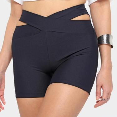Imagem de Bermuda Colcci Sports Recortes Feminina, Preto, M