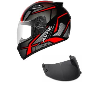 Imagem de Capacete Ebf New Spark Spider Preto e Vermelho Mais Viseira Fumê Cor:;Tamanho:61;Gênero...