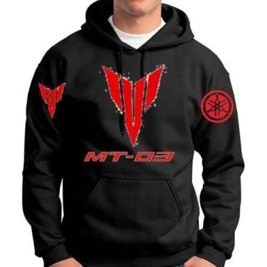 Imagem de Blusa De Moletom Casaco De Frio Yamaha Mt 03 Canguru - MS STORE, Preto