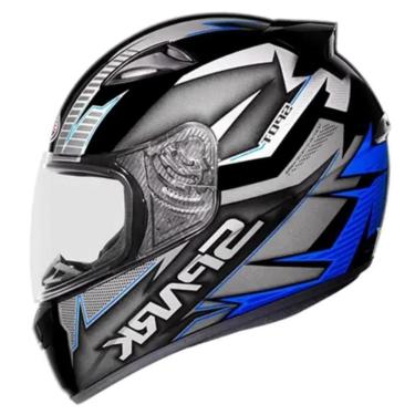Imagem de Capacete Ebf New Spark Spot Preto e Azul Fosco-Masculino