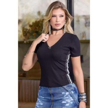 Imagem de Camisa Feminina Pitbull Lançamento Ref 87025, Preto, P