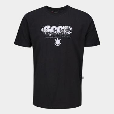 Imagem de Camiseta Corinthians Masculina - Surf Center, Preto, P