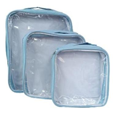Imagem de 2kits Bolsa Maternidade Nécessaire Gg 3pçs Mamãe Bebê Alyaht -, Azul, 