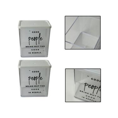 Imagem de Kit 2 Potes Herméticos Organizadores Alimentos Sabão 615ml - Isanog