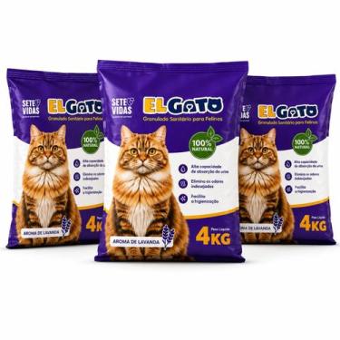 Imagem de Areia Higienica El Gato Natural Talco Lavanda 4kg Antiodor -, 3un