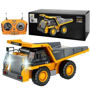 Imagem de Caminhão Basculante 4x4 Trator Realista com Som Luz Movimentos Levanta