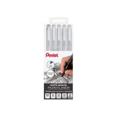 Imagem de Caneta Nanquim Pentel Pontliner 5 Pontas