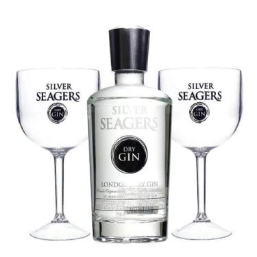 Imagem de Gin Silver Seagers London Dry 750ml c/ Kit Taças