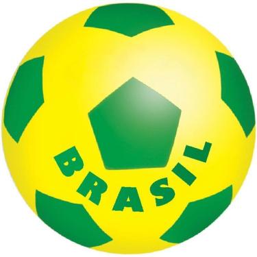 Imagem de Kit Bola de Vinil Brasil Pentágono N.8 Verde com 12 Unidades e Redes Expositoras