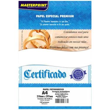 Imagem de Papel Adesivo Matte 108g A4 Fotográfico Branco Fosco Masterprint com 2