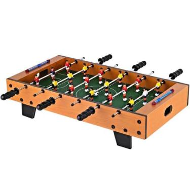 Imagem de Mesa de Pebolim Portátil MDF 51x31cm - Jogo de Futebol para Família e 